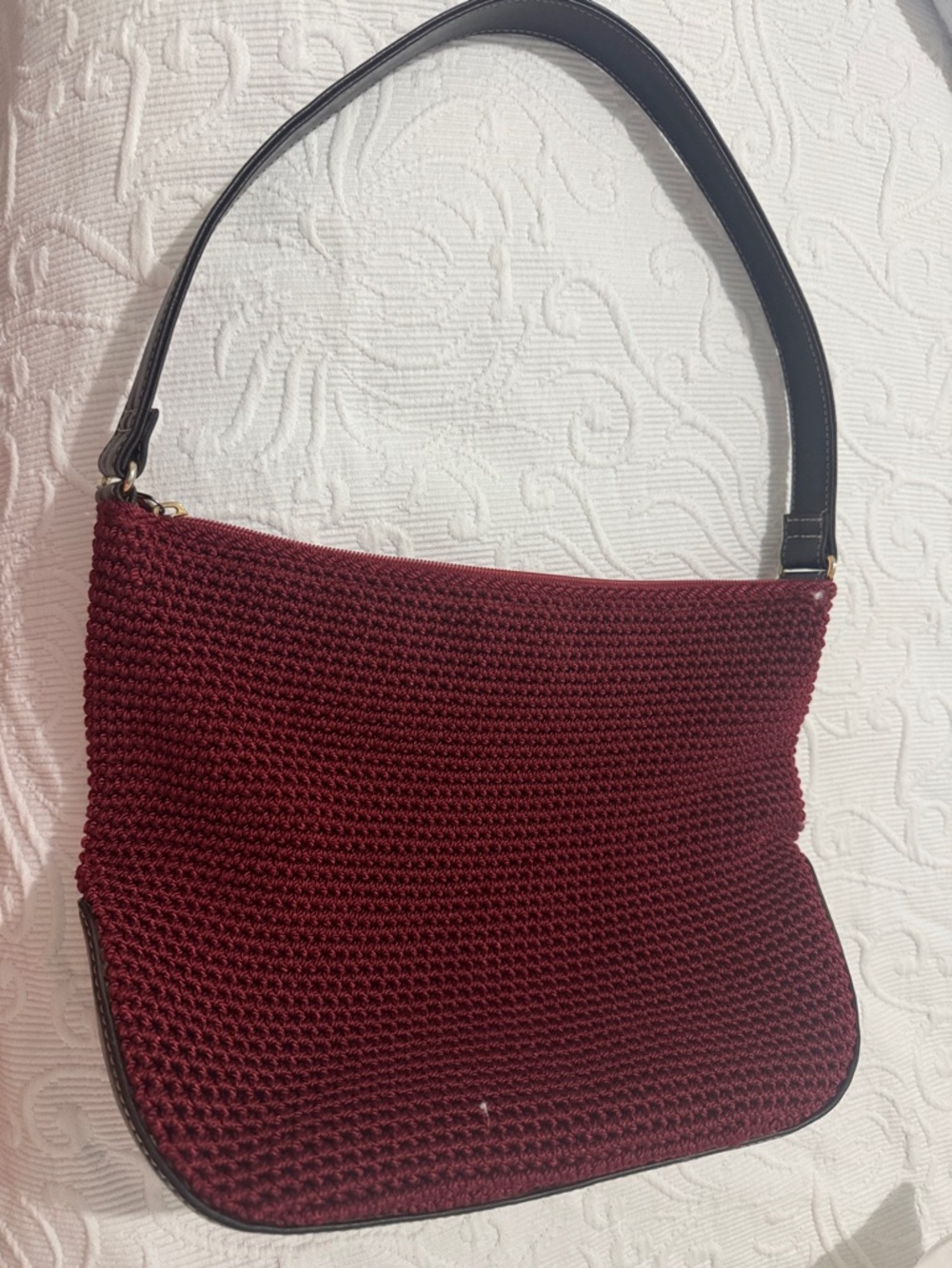 The Sak Elliott Lucca  Burgundy Shoulder Bag with Black Strap